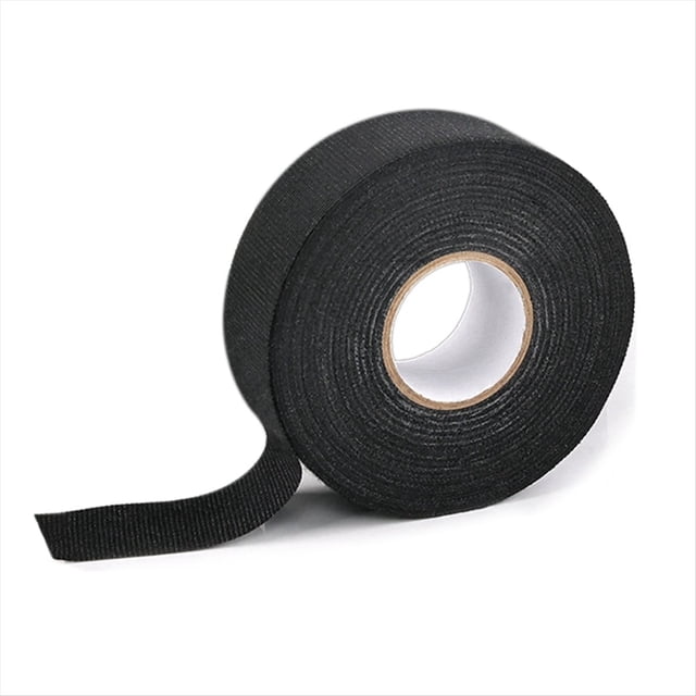 Cinta Adhesiva de Franela Negra para Automóvil, Cinta Adhesiva Aislante Ignífuga, Cinta de Terciopelo para Arnés, 15 mm X 25 M