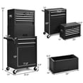 thumbnail image 6 of Aukfa Tool Box, 3 in 1 Steel Rolling Tool Chest w/ 6-Drawers & 2 Cabinet for Garage Workshop, Black, 6 of 17