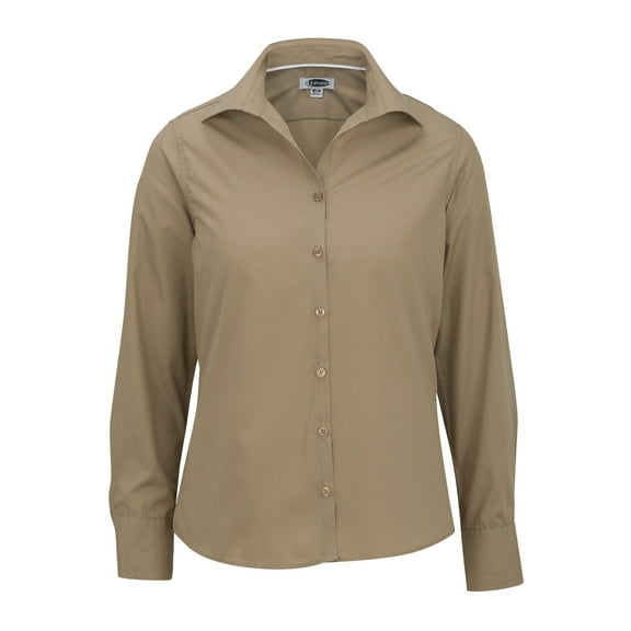 EDWARDS Women's' LIGHTWEIGHT OPEN NECK POPLIN BLOUSE-LONG SLEEVE--5295