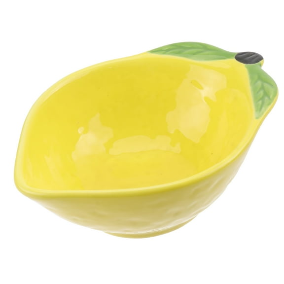 Homemaxs Ceramic Dessert Bowl Lovely Design Dish Dried Fruit Dish Food Platter for Snacks Fruit Salad (Lemon)