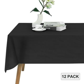 LUSHVIDA 12 Pack Disposable Plastic Table Cloth Rectangle Decorative Table Covers, 54 inch x 108 ...
