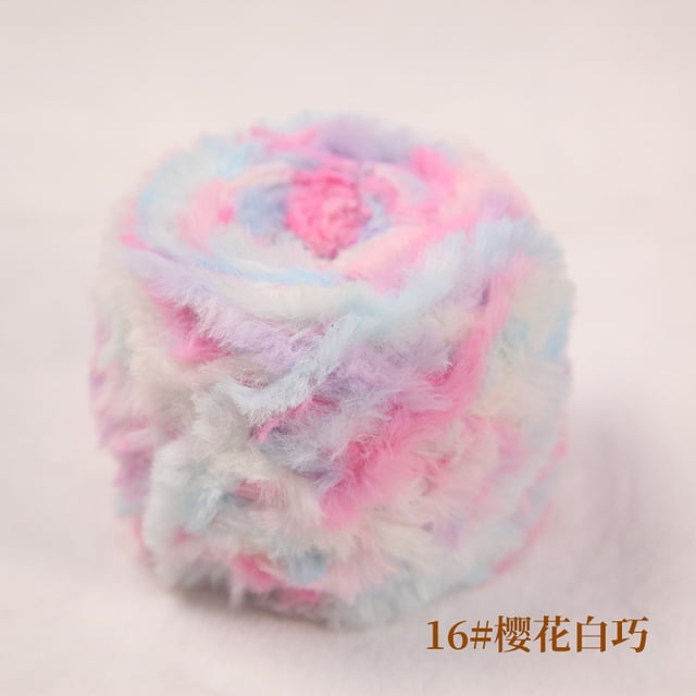 Xiao Hua Hilo de pestañas de piel sintética, lana de visón, cachemira, felpa larga, grueso y elegante para manualidades de muñecas, abrigos de piel DIY, 200 g, color fantasma