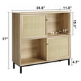 thumbnail image 3 of 39.8"W Coffee Bar Cabinet, Farmhouse Sideboard Buffet Cabinet with Storage, Wine Liquor Bar Cabinet with Metal Sliding Door, Wood Accent Cabinet for Kitchen, Dining Room, Living Room, 3 of 9