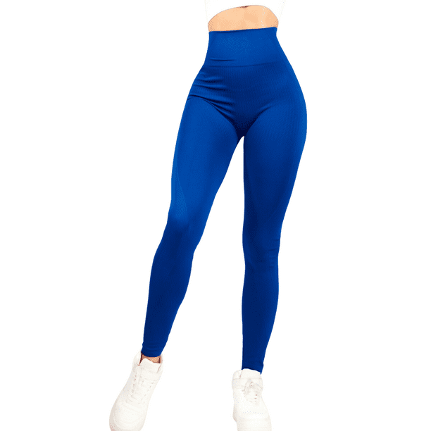 LEGGING DE MUJERS TEXTURIZADO AZUL OSCURO ESTILO PUSH UP UNITALLA