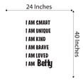 thumbnail image 4 of Girls I am Smart I am Unique I am Kind Encouraging Girly Wall Decal Decoration I am Positive wall Decal Inspirational Quote Art Lasts Years and Easily Removable - Size: 24 In(W) x 40 In(H), 4 of 5