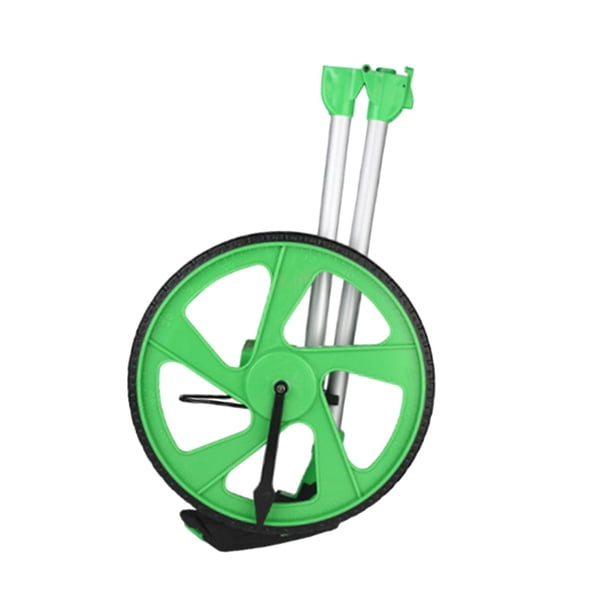 Rueda de medición de distancia, medidor de carretera, medidor de mano multiusos plegable, herramienta de medición de telémetro ligero para senderismo Verde