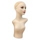 thumbnail image 2 of Cabeza de maniquí realista con hombro, estante de exhibición de sombreros, modelo de exhibición de peluca de cabeza de maniquí para bufanda, joyería, 58cm, 2 of 8