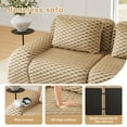 thumbnail image 5 of Aukfa 115" Overstuffed Cloud Sectional Sofa 3 Seat Modular Boneless Couch for Living Room, 3 Pillows, Flannel, Camel, 5 of 9