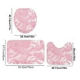 thumbnail image 4 of Pink Marble Bathroom Decor 3 Pcs Set Shower Curtain with Non-Slip Absorbent Rugs U Shape Mat Toilet Cover Waterproof Easy Care, 4 of 6