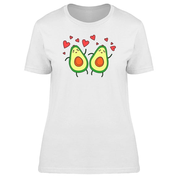 Avocado Dancing Love With Hearts T-Shirt Women -Image by Shutterstock, Female XX-Large