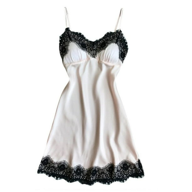 Fysho - Sleepwear Sexy Lingerie Nightgown Lace Chemise Satin Slip Silk ...