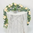 thumbnail image 5 of Zukuco 2 Pack 12Ft Artificial Eucalyptus Flower Garland with Roses, Fake Rose Flower Greenery Garland Floral Vines for Wedding Home Party Table Runner Decor (2PCS, champagne), 5 of 7