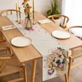 thumbnail image 3 of Valentine's Day Table Runner - 36 Inch Long, Kitchen Dining Table Runner Dresser Scarves, Cute Dog Love Roses Floral Country Beige Farmhouse Decor for Coffee Tables Wedding Party Banquet, 3 of 8