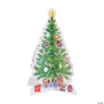 3-D Christmas Tree And Stickers - Stationery - 12 Pieces