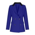 thumbnail image 7 of Wdfiry Fall Blazer Coat for Women Solid Color Lapel Button Long Sleeve Suit Jackets Plus Size Business Work Coat with Pockets, 7 of 7