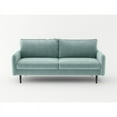 thumbnail image 2 of Pemberly Row 70" Modern Round Arm Velvet Sofa in Aqua Turquoise, 2 of 5