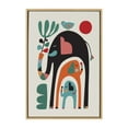 thumbnail image 3 of Kate and Laurel Sylvie Three Elephants Framed Canvas Wall Art by Rachel Lee, 23x33 Natural, Colorful Jungle Animal Art for Wall, 3 of 7