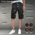 thumbnail image 5 of RAW X Men's Belted Cargo Short, Relaxed Fit Casual Work Shorts, Twill Tape - Grey, Size 38, 5 of 7