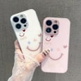thumbnail image 2 of Cute Smile Face Love Heart Tempering Glass Phone Case Compatible with iPhone Case (Pink,iPhone 11 Pro Max), 2 of 6