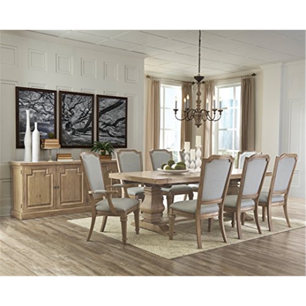 Coaster Florence Rectangular Double Pedestal Dining Table Rustic Smoke