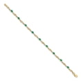 thumbnail image 2 of 14k Yellow Gold Diamond and Emerald Oval Bracelet - .01 dwt 1.53 cwt, 2 of 4