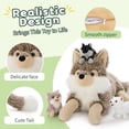 thumbnail image 3 of Set de animales de peluche BENINY Wolf Mommy con 3 bebés lobos de 50 cm, 3 of 8
