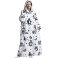 thumbnail image 2 of Manta con capucha superlarga de dibujos animados, sudadera de invierno de lujo con capucha de gran tamaño, sudadera de franela, manta de Tv gigante para perezosos, pijamas, albornoz cálido, 2 of 3
