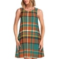 thumbnail image 1 of Disketp colorful plaid para Vestido sin Mangas para Mujeres, Vestidos de Verano para Mujeres, Casual y Holgado para la Playa, 1 of 7