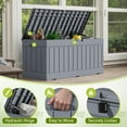 thumbnail image 2 of Wubio 78 Gallon Deck Box, Waterproof Resin Outdoor Storage Box for Outside and Patio, Outdoor Storage Bench Lockable for Patio Furniture, Garden Tools and Pool Supplies -Grey, 2 of 9