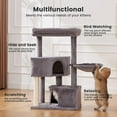 thumbnail image 3 of 41" Tall Cat Tree for Medium Large Cats, Heavy Duty Cat Tower with 2.8in Posts & Washable Top Perches, Space-Saving Cat Furniture for Apartments, Easy to Assembly, 3 of 15