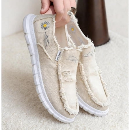 Women s Outdoor Athletic Four Seasons Slip-On Unisex Canvas Shoes – Comfortable Versatile Low-Top with Soft Soles (Size Runs Half a Size Larger)