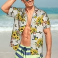 thumbnail image 5 of KLL Men's Hawaiian Shirt Short Sleeve Button Down Beach Shirts-Bird Sunflowers, 5 of 5