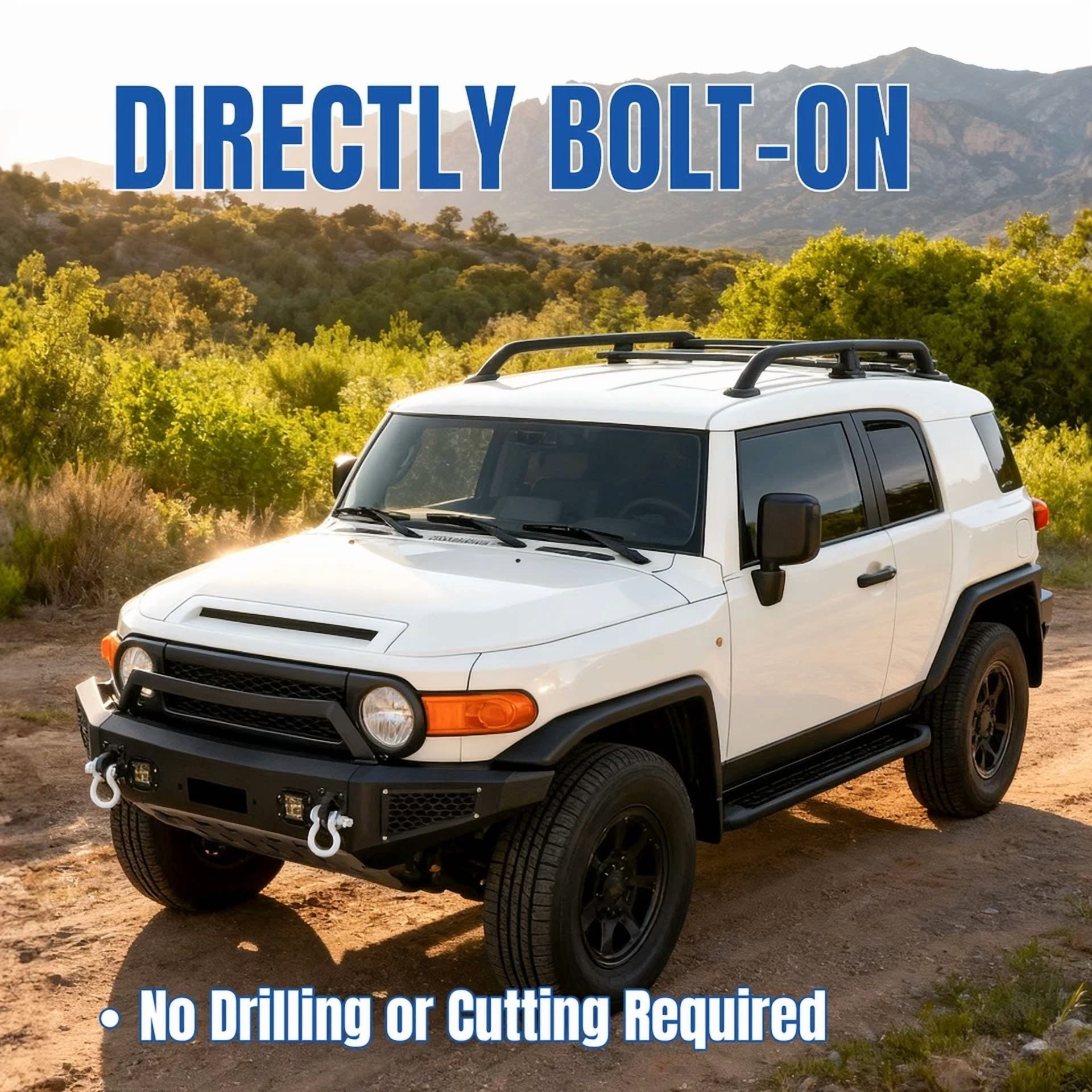 Kojem Front Bumper Assembly W/Winch Plate & LED Lights for 2007-2014 Toyota FJ Cruiser