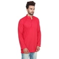 thumbnail image 3 of Kurta Courte en Coton pour Hommes Vêtements d'Inde (Rouge, 4TG), 3 of 5