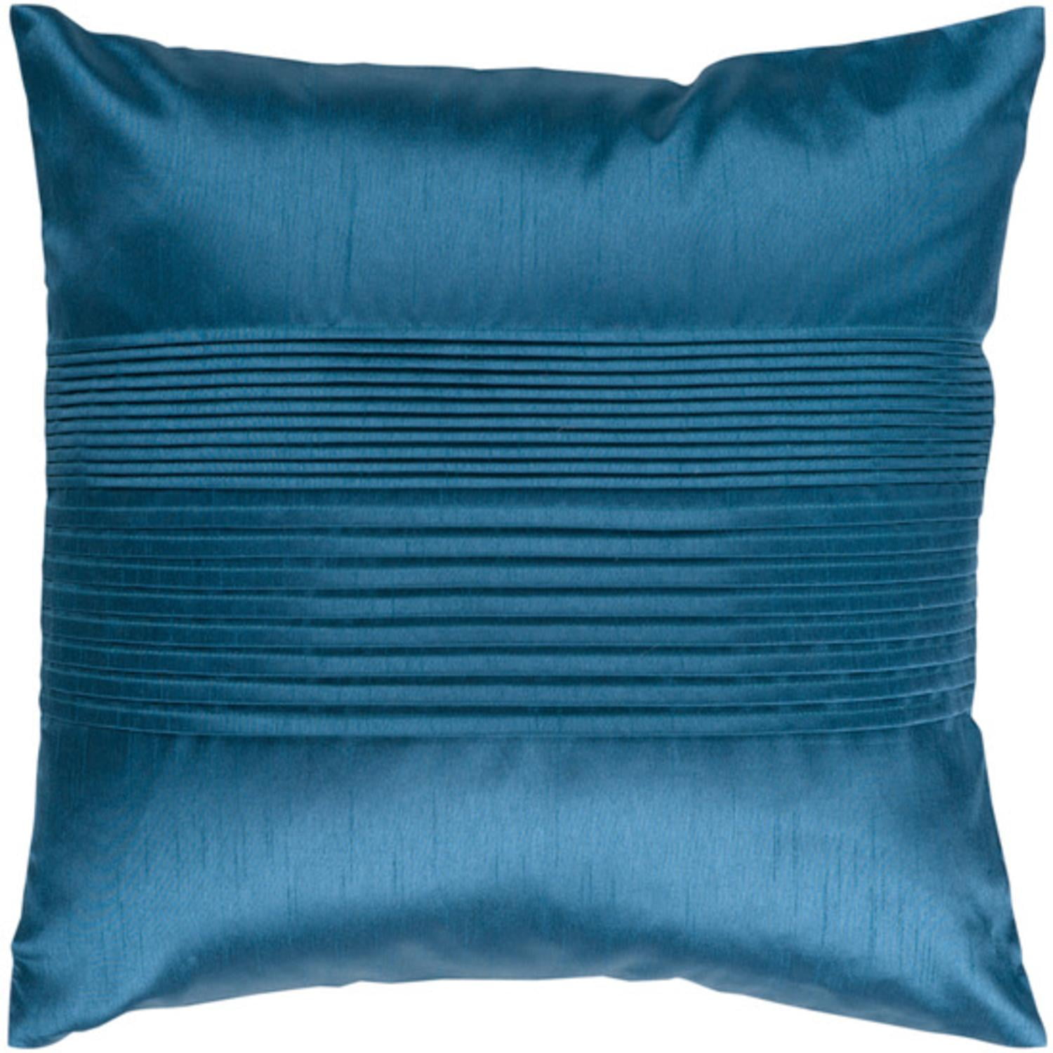 18" Teal Blue Tuxedo Pleats Decorative Throw Pillow