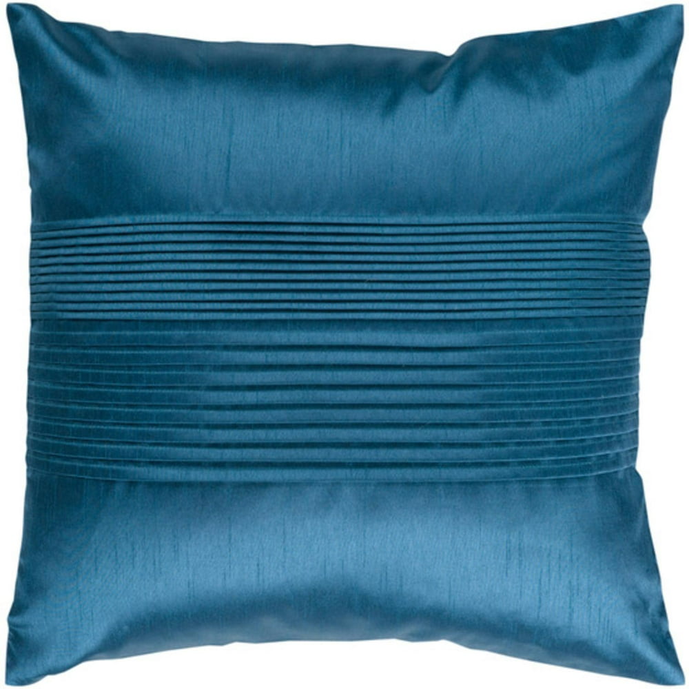 18" Teal Blue Tuxedo Pleats Decorative Throw Pillow