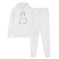 thumbnail image 2 of ibuvkizy Hoodie Sweatsuits Women 2 Piece Outfit!Men's and Women's Sports Tracksuits Long Sleeve Pullover Hoodies Sweatshirt Loose Coat and Sweatpants Fall Winter Suit White,L, 2 of 7