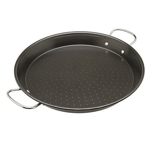 Ecolution Sol Carbon Steel Paella Pan, 16-Inch, Black