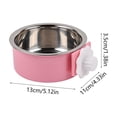 thumbnail image 3 of AuroraX Stainless Steel Hanging Pet Bowl Dog Crate Water Bowl Heavy Duty BPA Free Dishwasher Safe Rust Resistant No Spill Dog Bowl for Travel Pink, 3 of 6