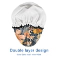thumbnail image 4 of Shower Caps,Pioneer Flower Floral Print Pattern Waterproof Shower Cap for Women 4 Pieces,Double Reusable Hair Cover for Shower PEVA Elastic Stretch Hem, 4 of 7