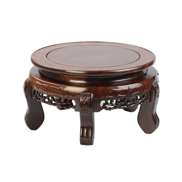 Soporte de bonsái de ébano de estilo chino con base for macetas, jarrones y teteras.
