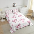 thumbnail image 4 of Erosebridal Princess Bow Comforter Sets Full Size, Kawaii Ribbon Comforters & Duvets, Princess Style Reversible Duvet Insert, Breathable Bedroom Decoration, 3 Pieces, 4 of 8