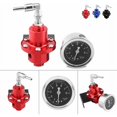 thumbnail image 3 of Universal Aluminum Alloy Adjustable Fuel Pressure Regulator with Fuel Pressure Gauge for Car Auto(Red), 3 of 4