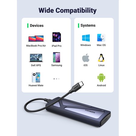 UGREEN M.2 SSD 外付けケース M.2 NVME/PCIE SSD ケース USB C 3.2 Gen 2接続 UASP対応 10G