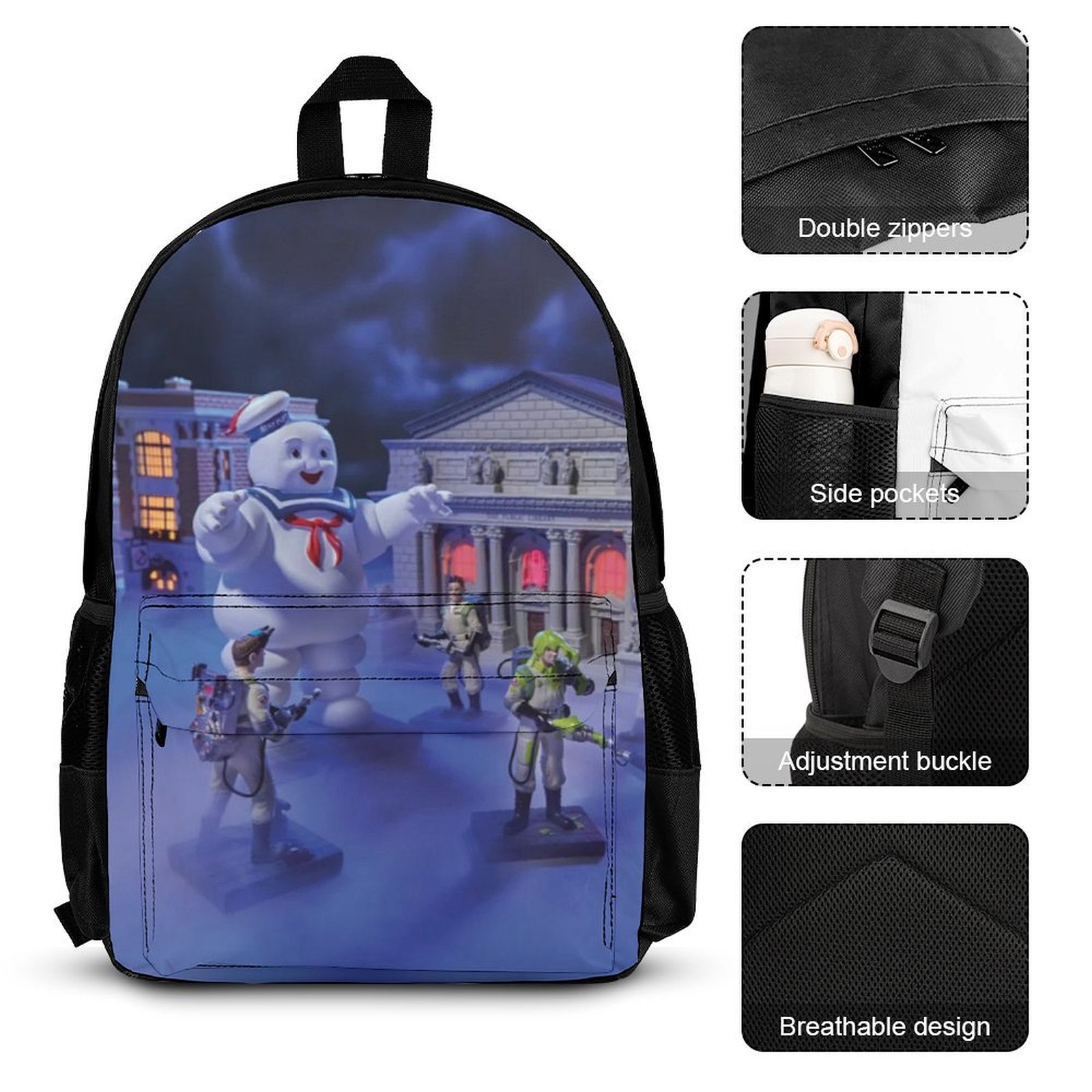 Ghostbusters Backpack With Lunch Bag Pencil Case Lunch Box Pen Bag Satchel Daypack Laptop School Bag 3 Pieces Set For Kids Teen Adult Walmart