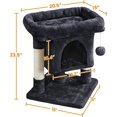 thumbnail image 2 of ZOPan Cat Tree with Extra Large Plush Perch, Soft Cat Condo & Sisal-Covered Scratching Posts for Large Cats, Kittens Cats, 23.5 Inches, Black, 2 of 10