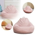 thumbnail image 2 of Dienrx Bean Bag Chair Memory Foam Bean Bag Chairs for Teens with Filling Round Bean Bag Chair for Living Room Bedroom College Dorm Reading Chair Pink, 1*Sofa Cover, 2 of 7