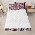 thumbnail image 4 of Homewish Retro Red Zipper Queen Comforter Set with Fitted Sheet and 2 Pillowcases,Contemporary Aesthetic Zipper Bedding Set,Reversible,4pcs, 4 of 8