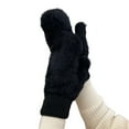 thumbnail image 3 of Gloves Fluffy Mittens Gloves for Women Plush Thermal Solid Color Gloves Ideal Christmas Gift (Black One Size), 3 of 3
