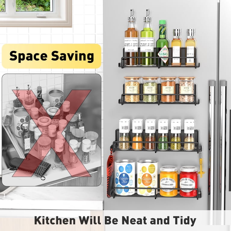 Yeabett 4-Pack Magnetic Spice Rack for Refrigerator photo 6